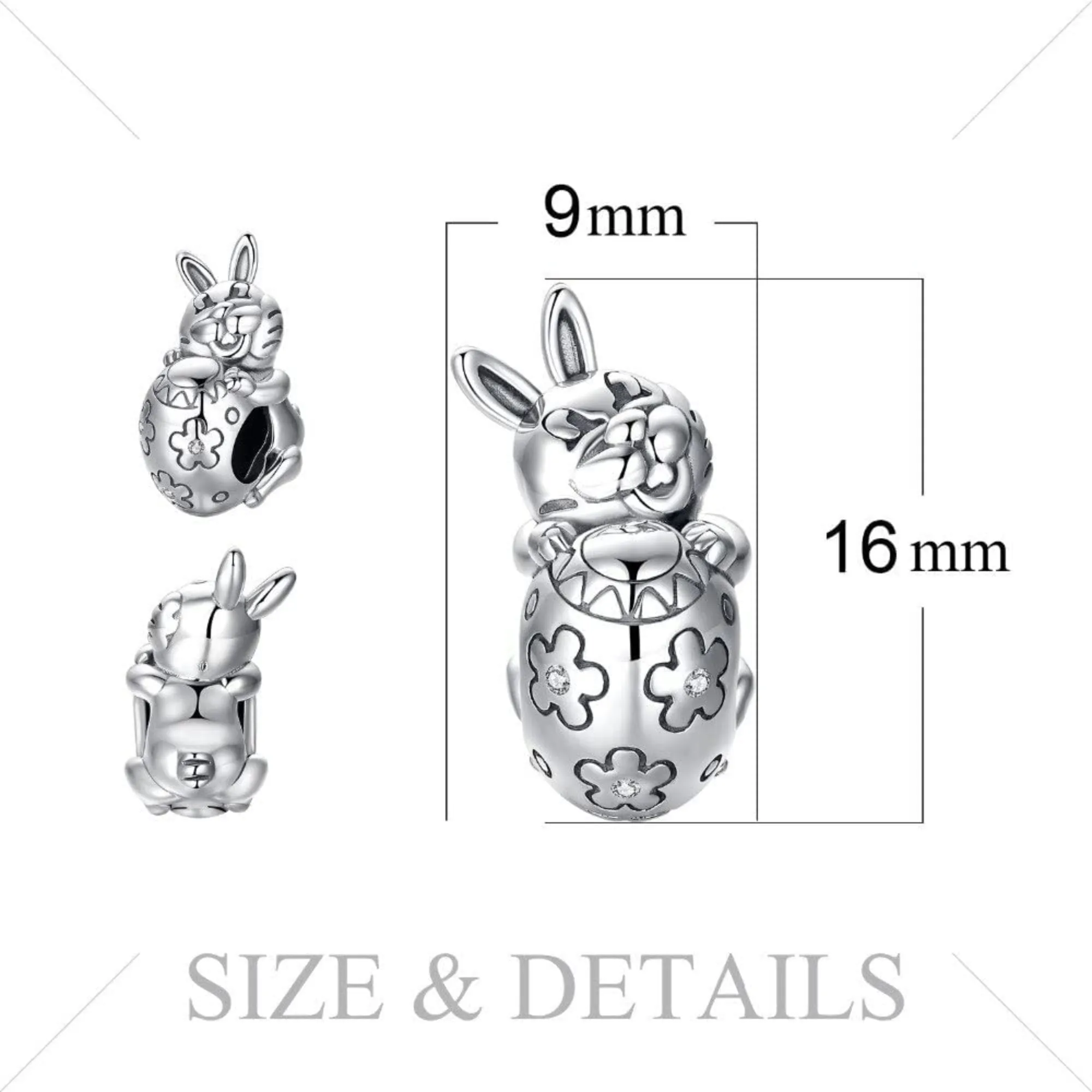 Easter Bunny Rabbit Bead Charm