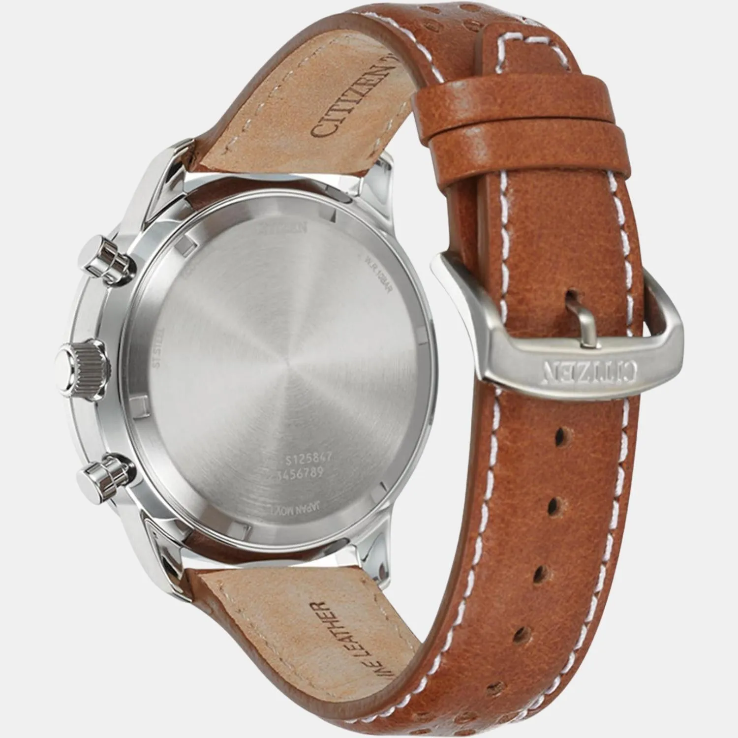 Eco-Drive Men's Cream Leather Chronograph Watch CA4500-16X