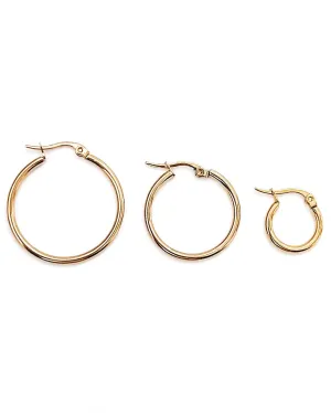 Eileen Gold Hoop Earrings || Choose Size
