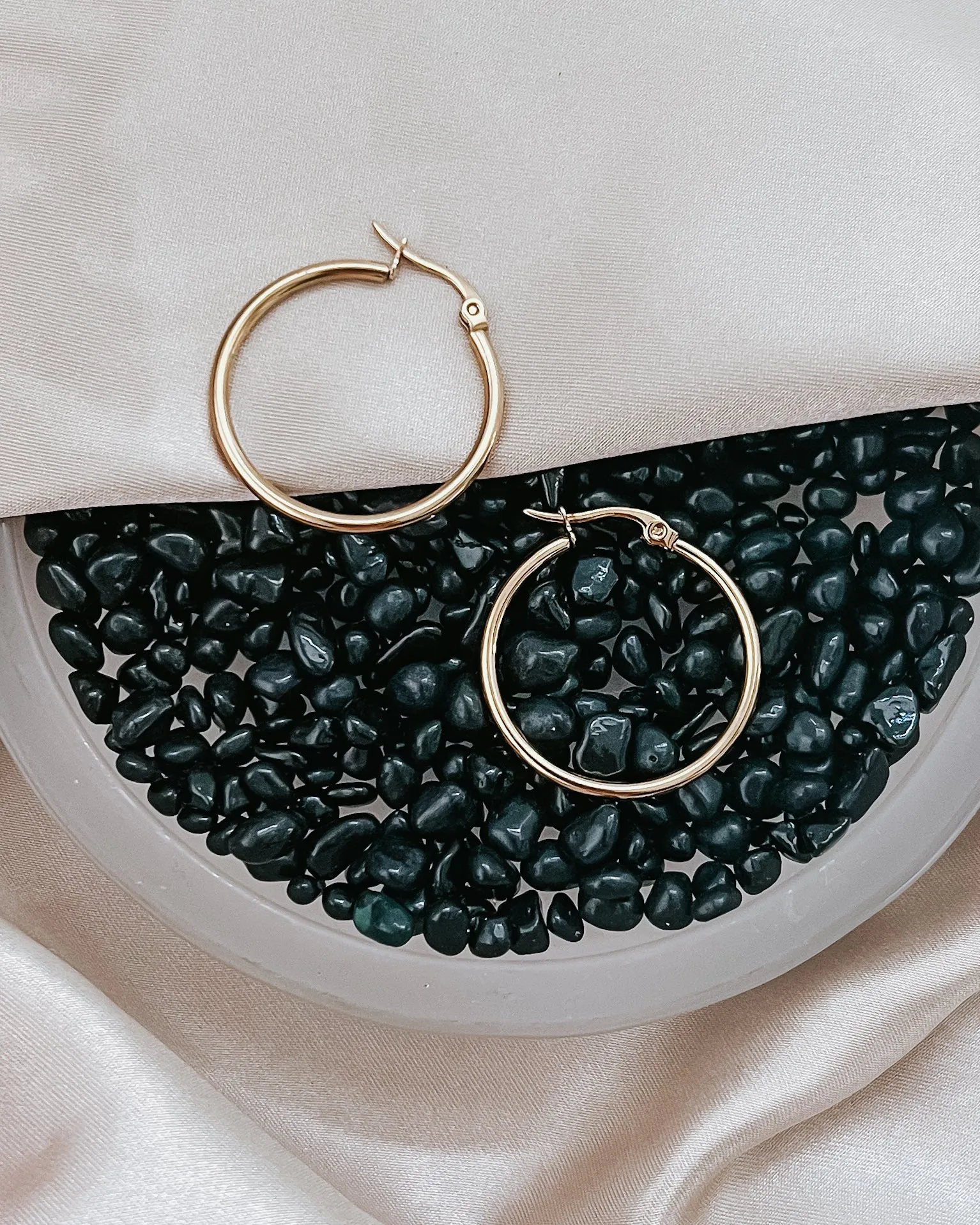 Eileen Gold Hoop Earrings || Choose Size