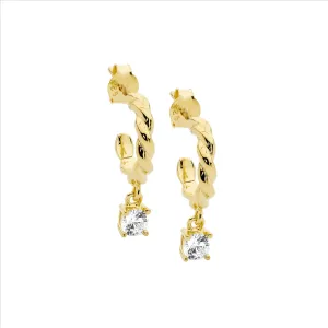 Ellani Hoop Earrings with Cubic Zirconia Drop