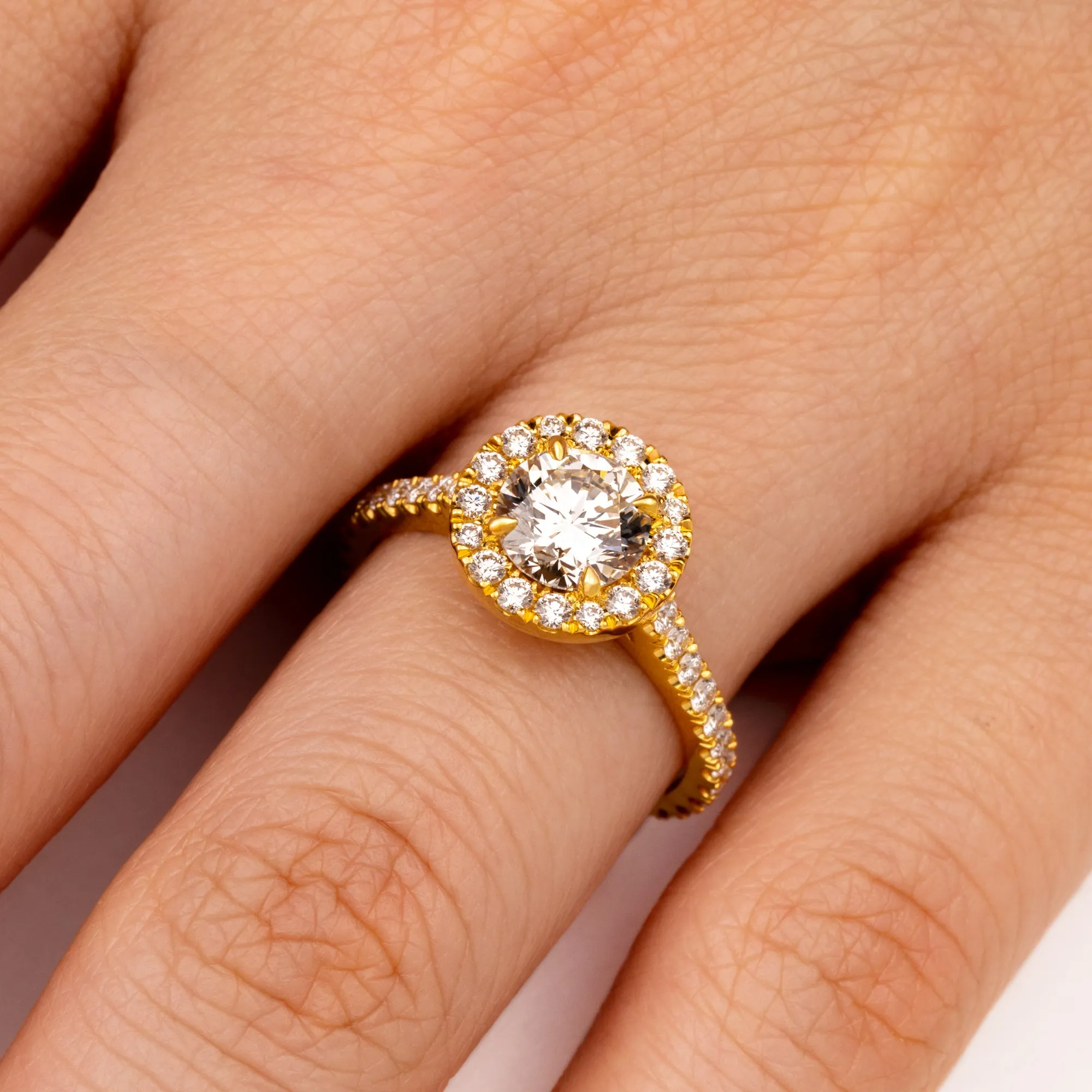 Elle Halo Engagement Ring (GIA Round 1.00ct)