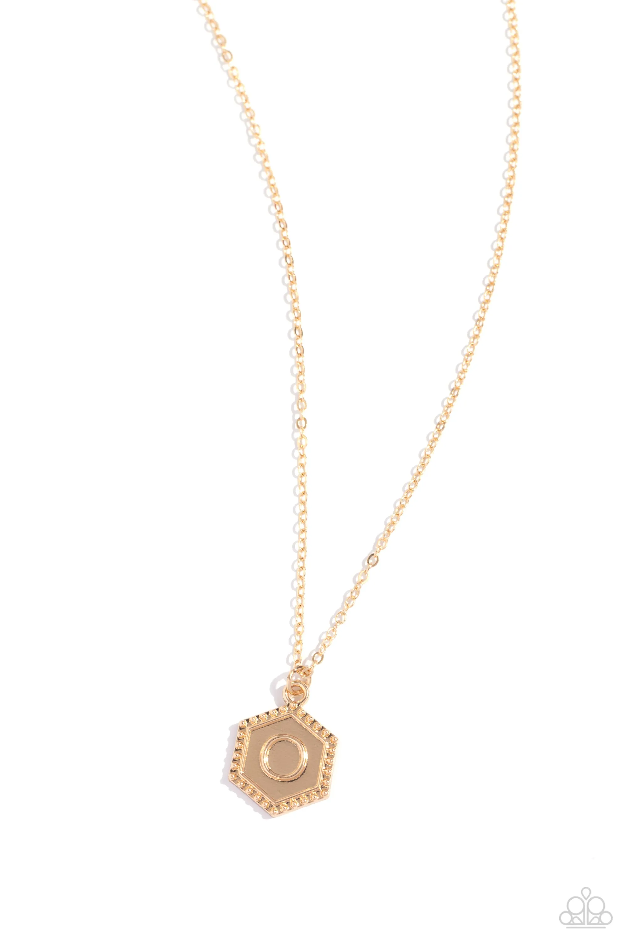 Emblematic Elegance - Gold - O - Initial Pendant Paparazzi Short Necklace