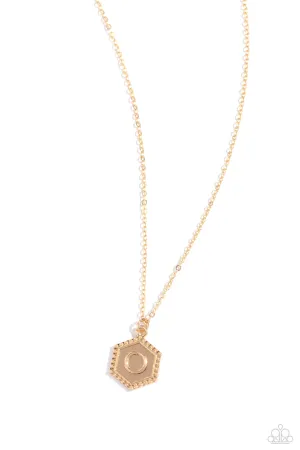 Emblematic Elegance - Gold - O - Initial Pendant Paparazzi Short Necklace