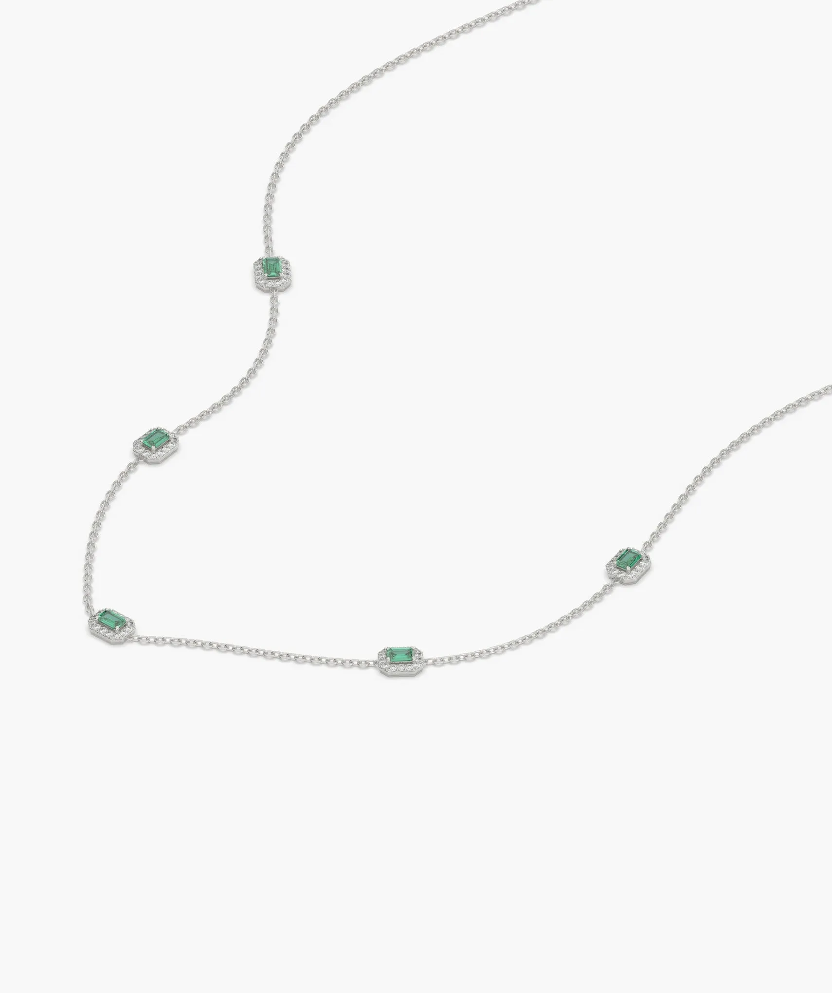 Emerald Elegance Station Necklace