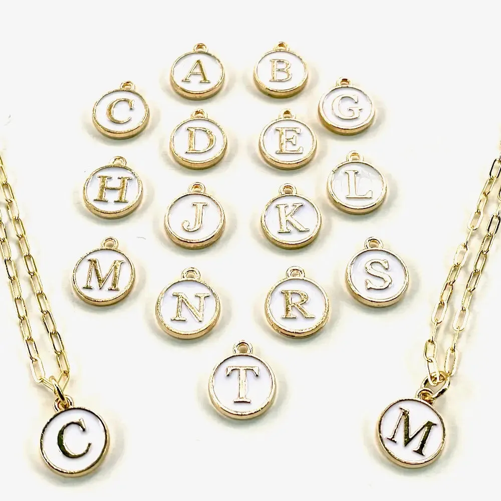 Enamel Initial Necklaces