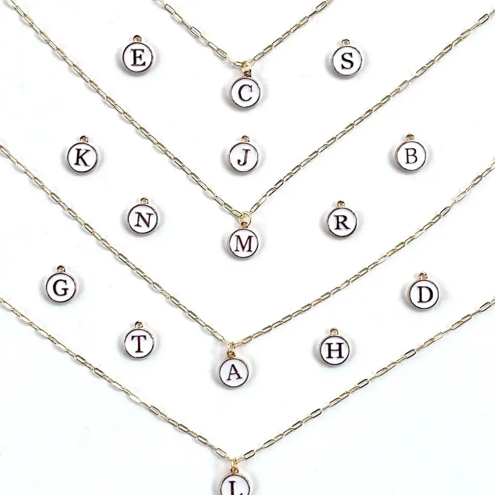Enamel Initial Necklaces