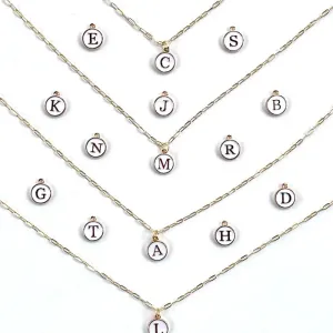 Enamel Initial Necklaces