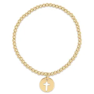 ENewton Classic Gold 3mm Bead Bracelet - Blessed Gold Charm