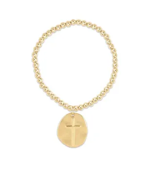 ENewton Classic Gold 4mm Bead Bracelet - Inspire Gold Charm