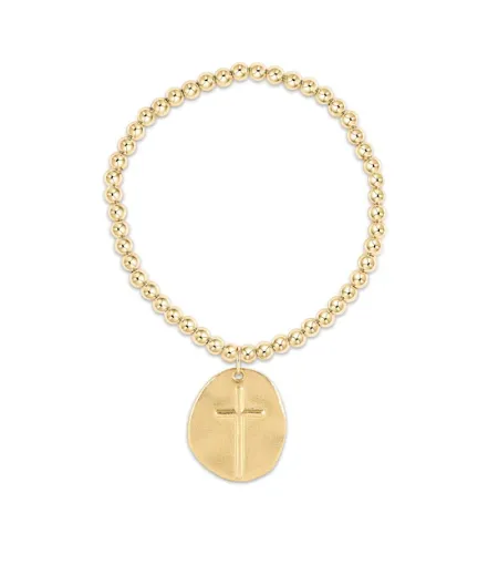 ENewton Classic Gold 4mm Bead Bracelet - Inspire Gold Charm