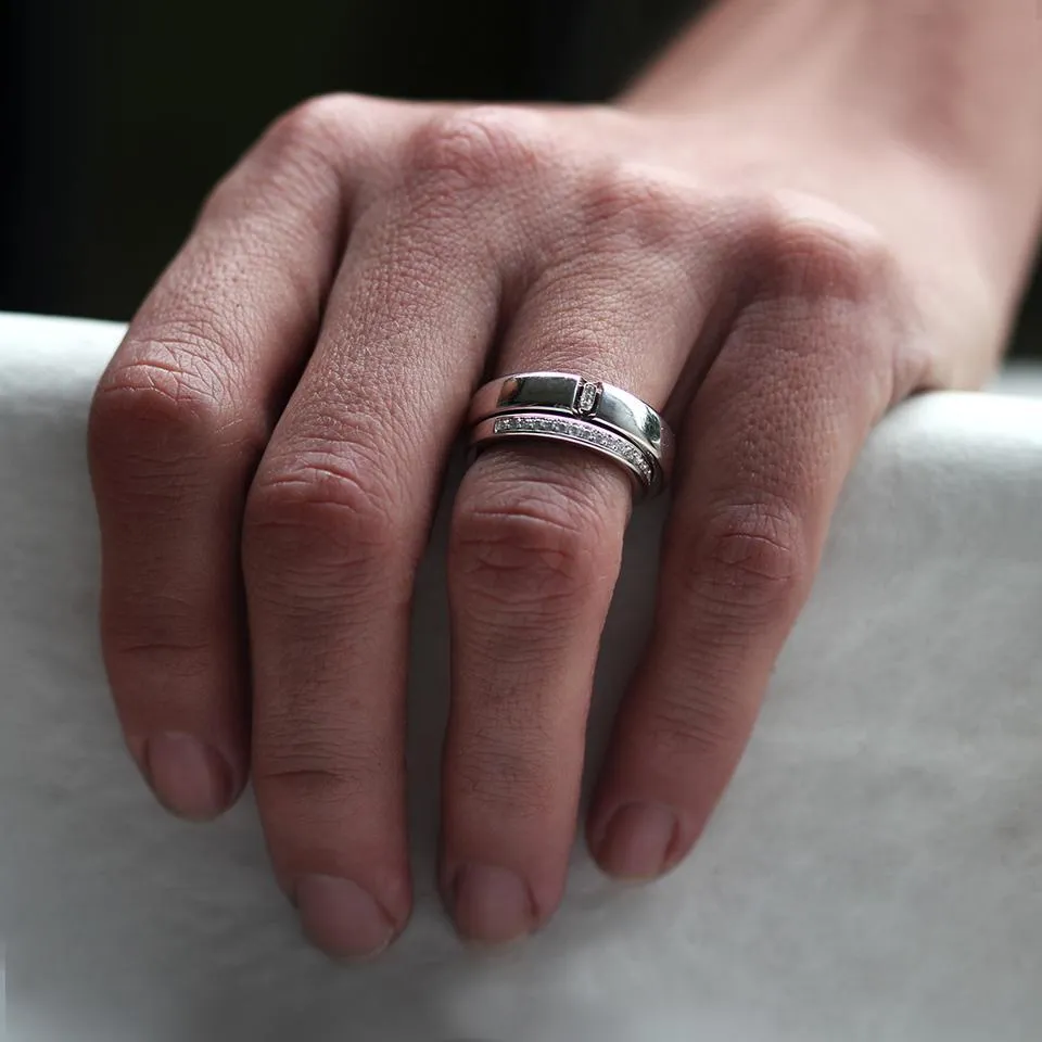 Engagement and wedding ring set