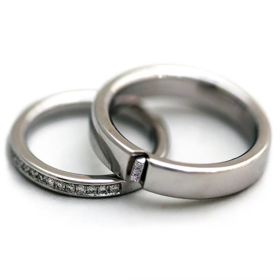 Engagement and wedding ring set