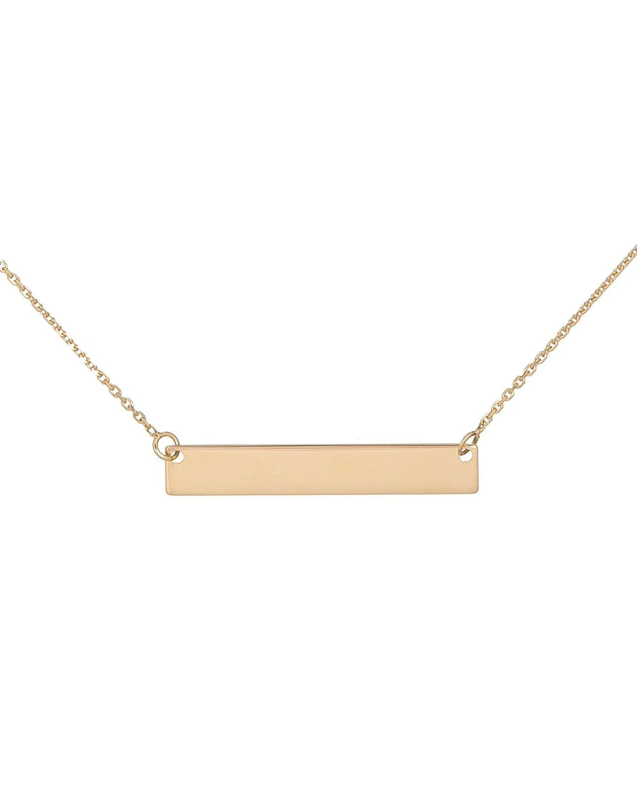 Engravable Bar Necklace 14K