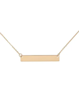Engravable Bar Necklace 14K