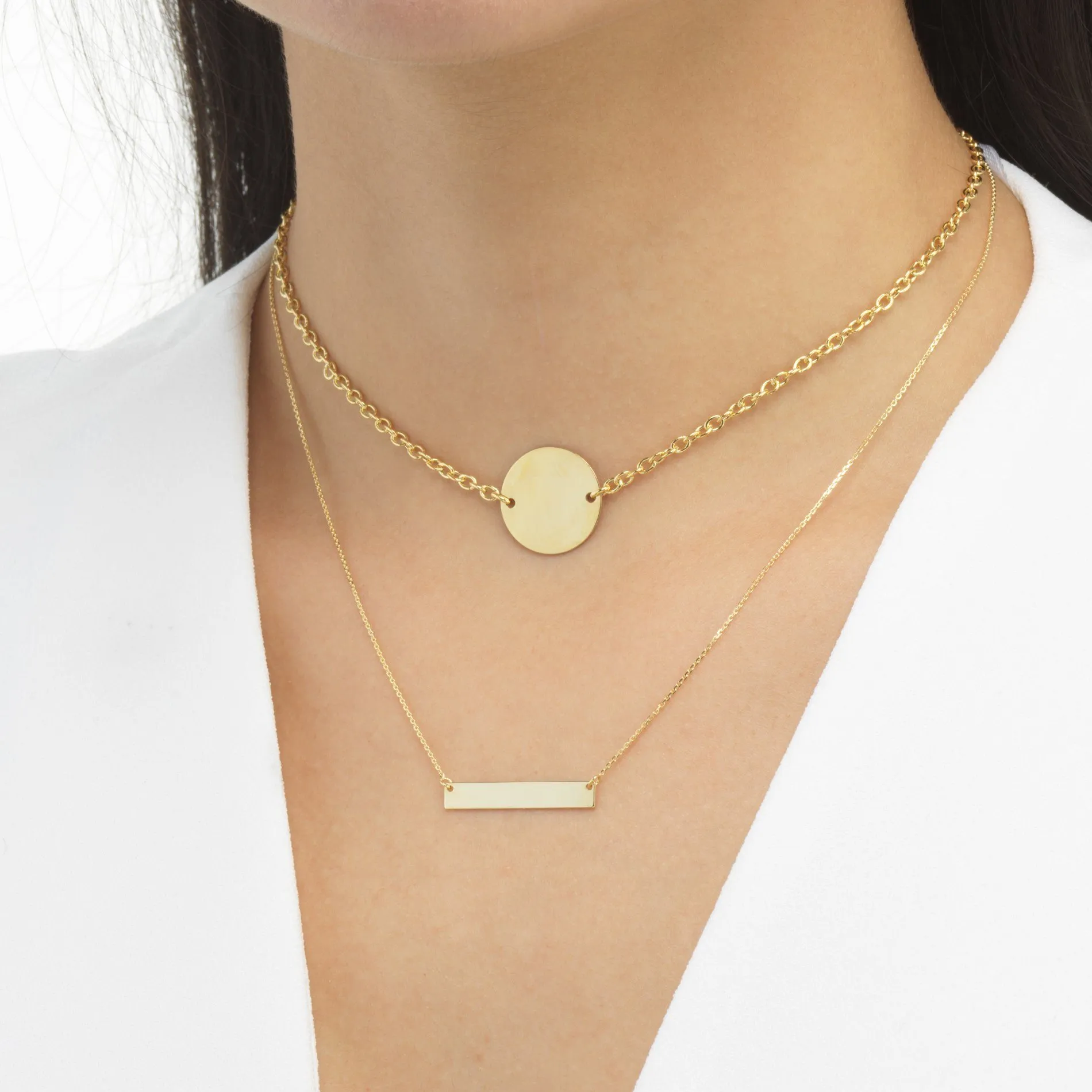 Engravable Bar Necklace 14K