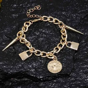 Enticing Gold Charm Bracelet