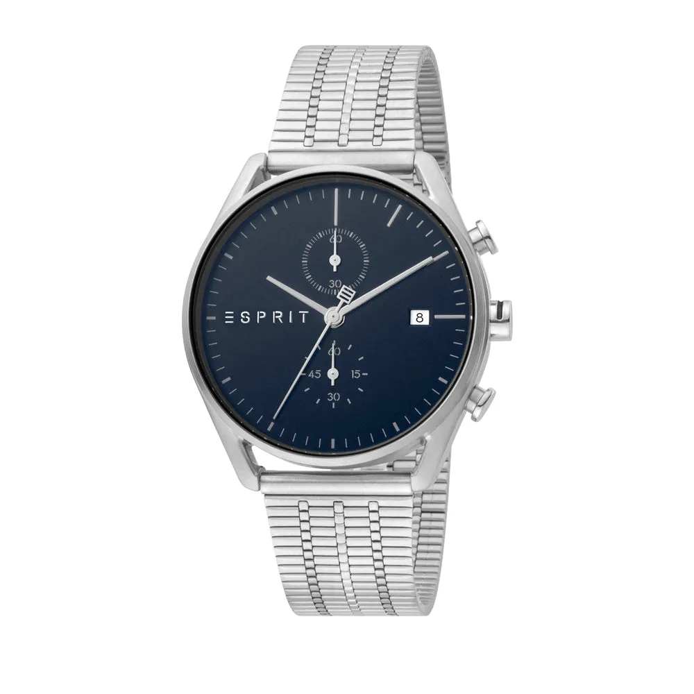 Esprit Men's Stainless Steel Watch With Black Dial & Metal Bracelet