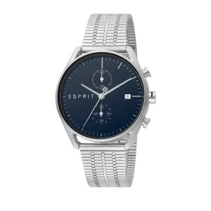Esprit Men's Stainless Steel Watch With Black Dial & Metal Bracelet