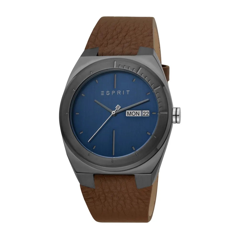 Esprit Men's Stainless Steel Watch WithÂ Blue Dial & Day Date