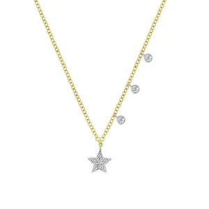 Essential Star Necklace with Diamond Bezels in Yellow Gold