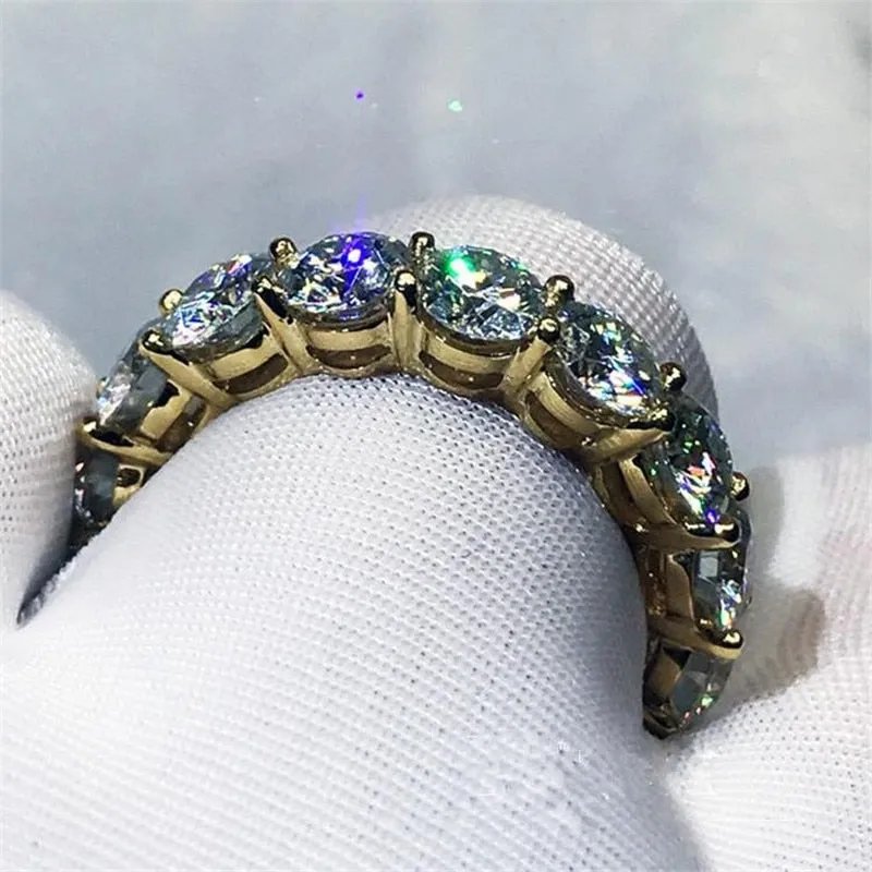 Eternity 18K Yellow Gold 4mm Diamond Ring for Women Engagement