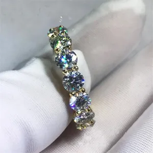 Eternity 18K Yellow Gold 4mm Diamond Ring for Women Engagement