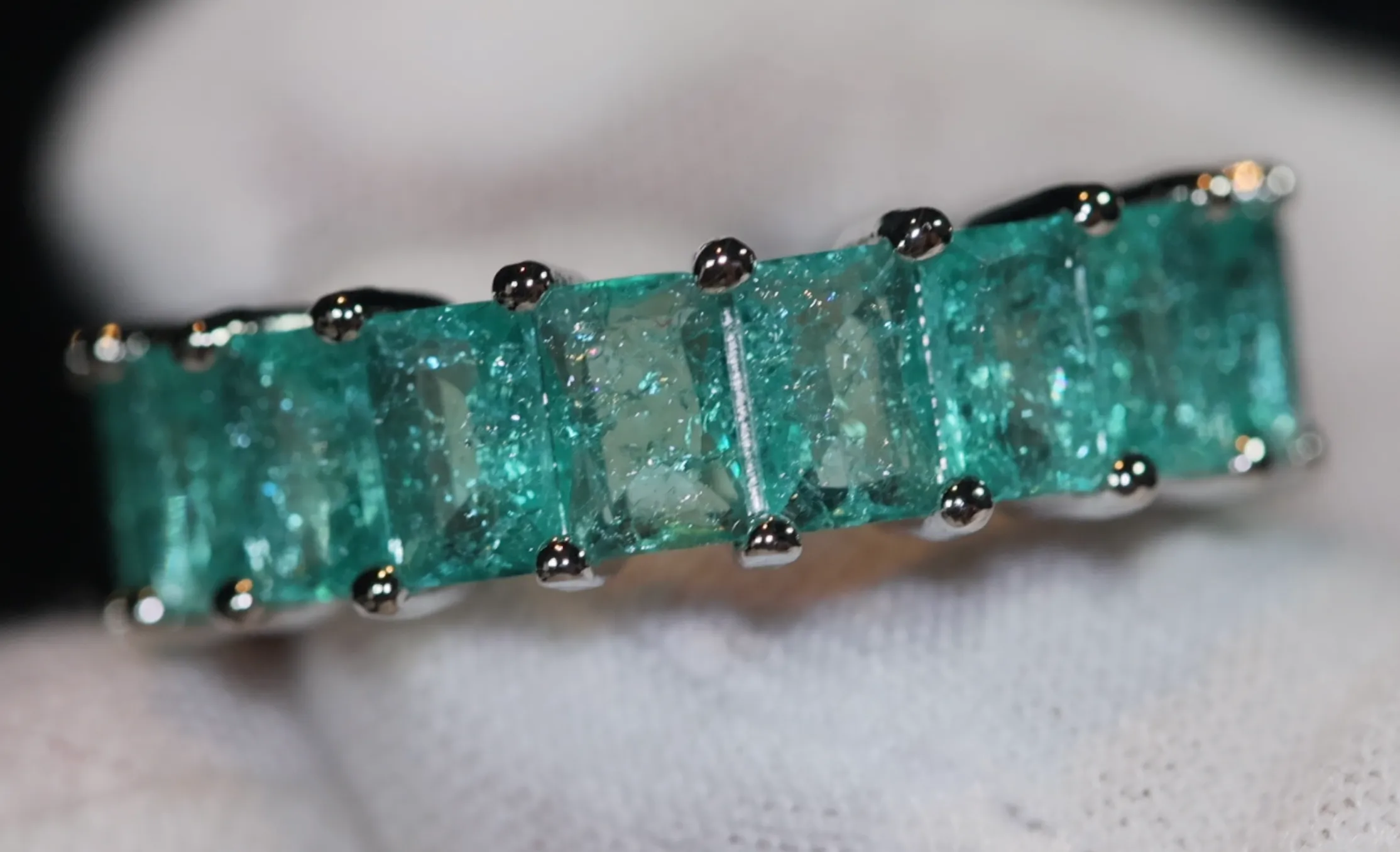 Eternity Ring | Green Diamond Ring | Green Diamond Engagement Rings | Friendship Ring | Baguette Ring | Womens Eternity  Ring | Tennis Ring