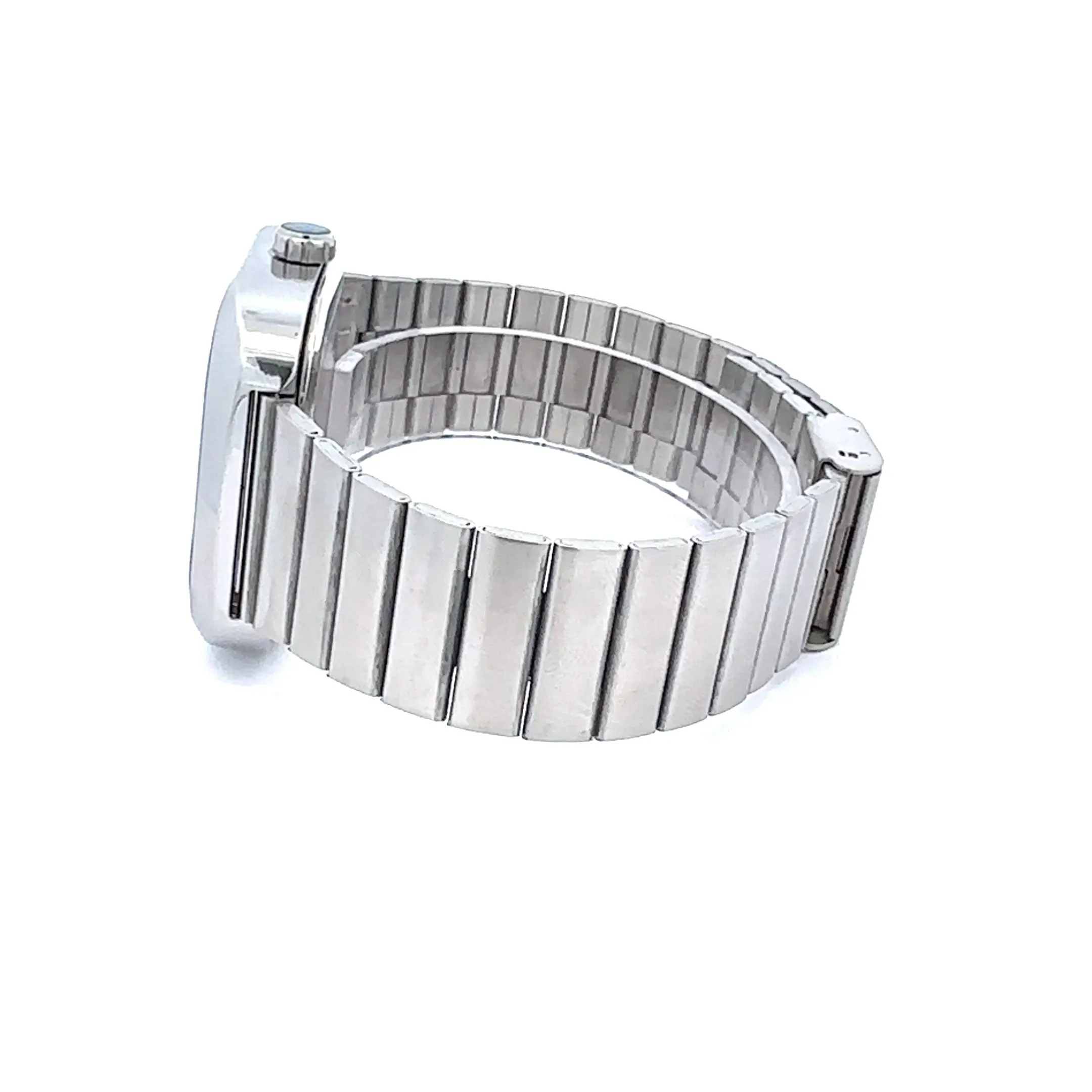 EVOCATIVE METAL BACK RHODIUM CURREN ICED OUT WATCH I 551631
