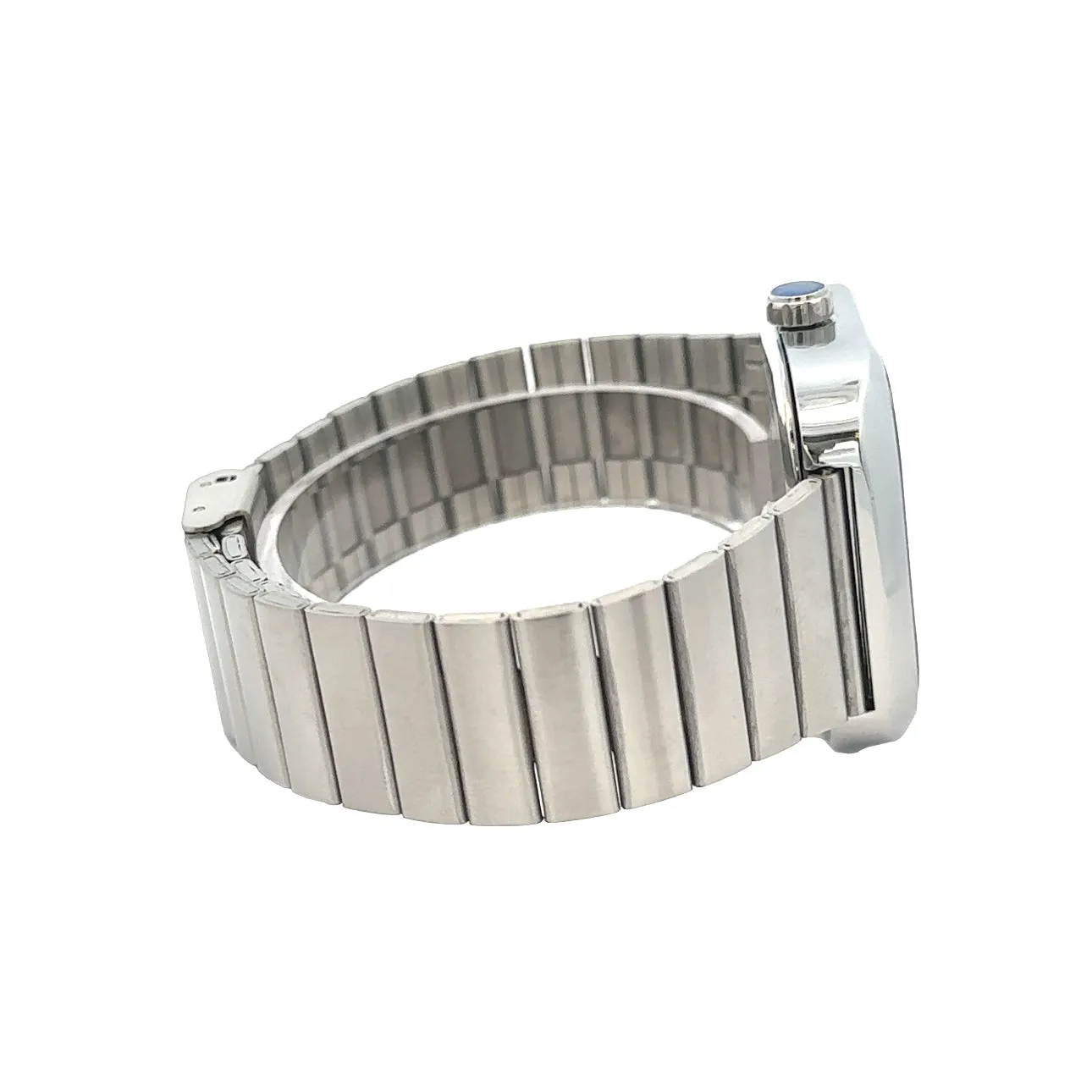 EVOCATIVE METAL BACK RHODIUM GREEN CURREN ICED OUT WATCH I 5516322
