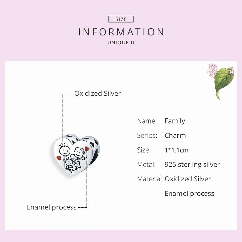 Family Heart Charm