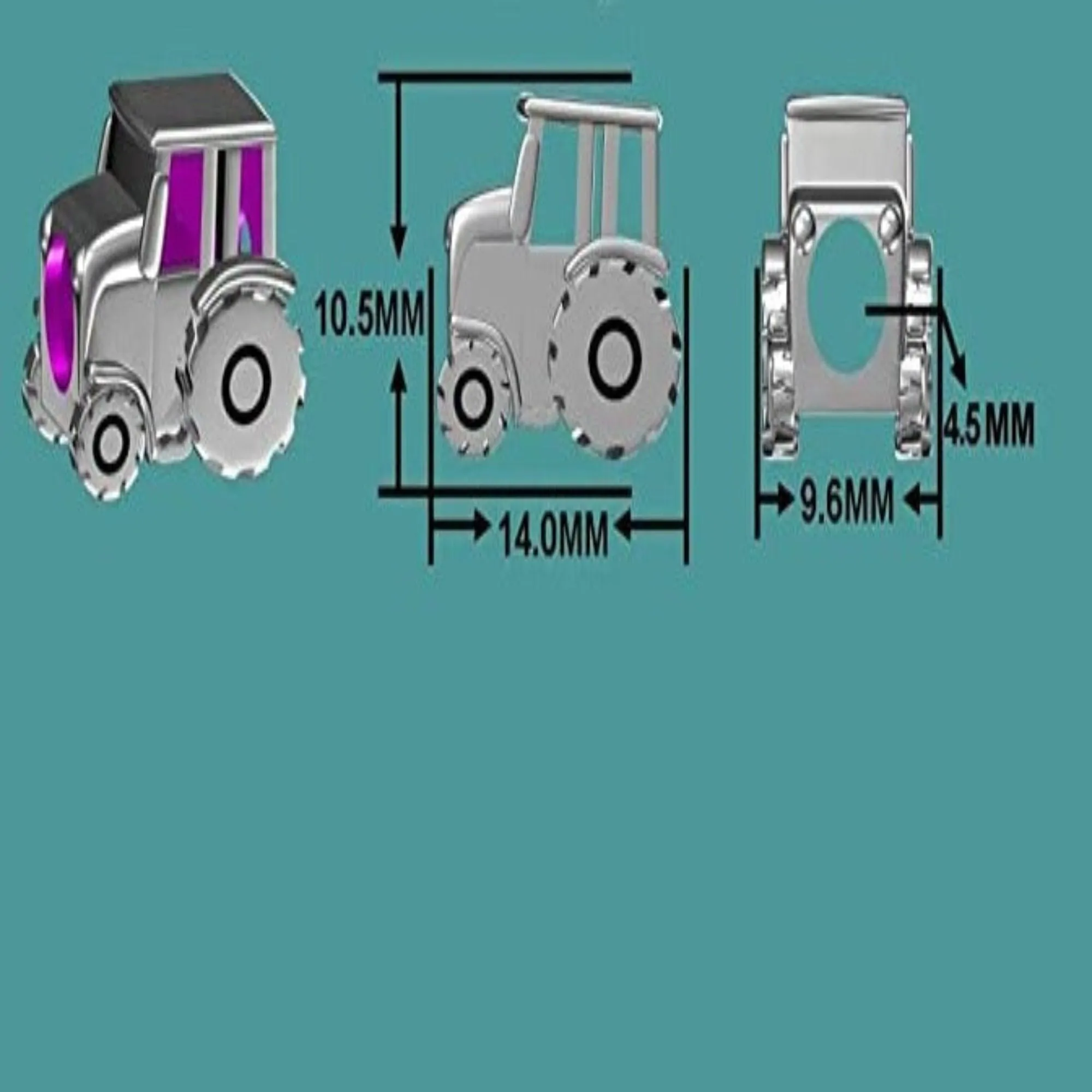 Farm Tractor Bead Charm