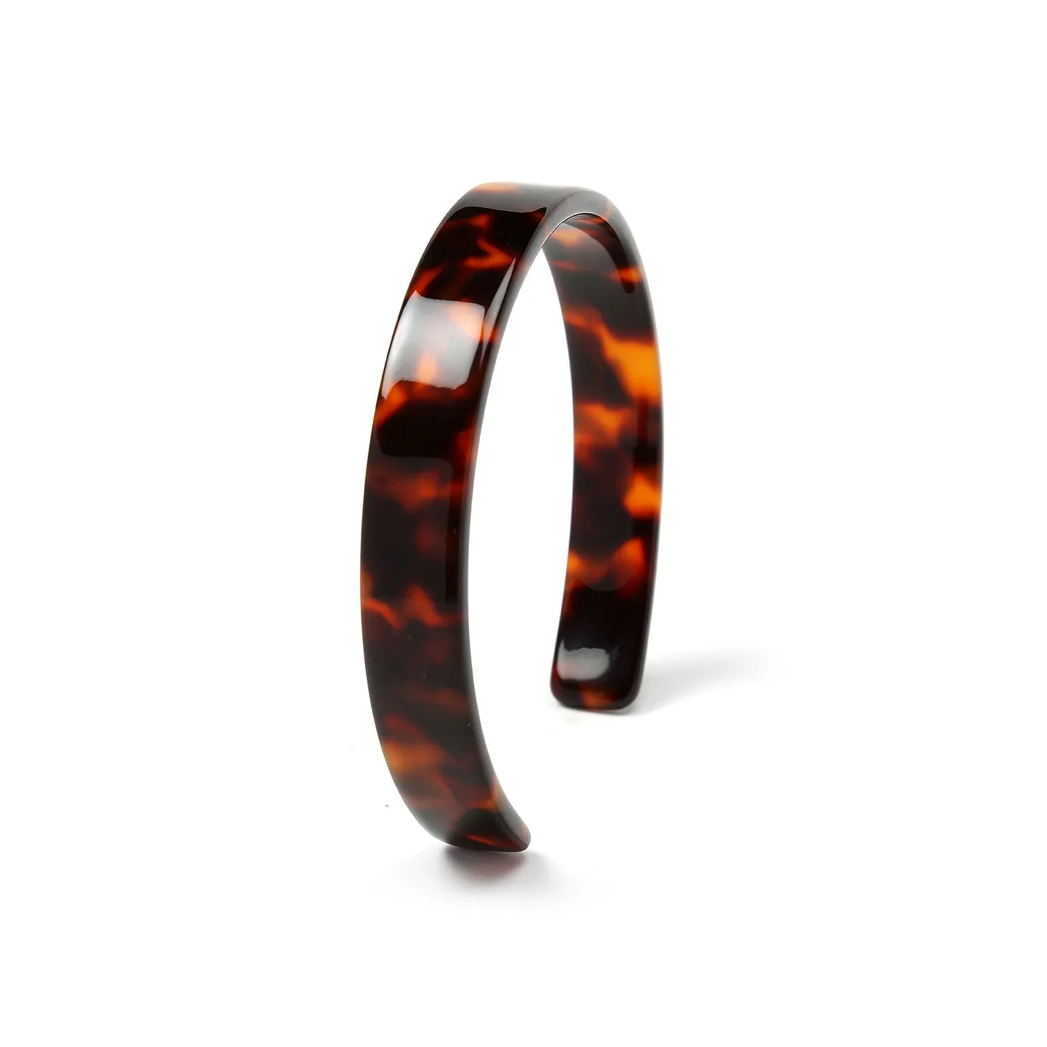 Fashion Statement Brown Golden Acrylic Leopard Tortoise Shell Cuff Bracelet