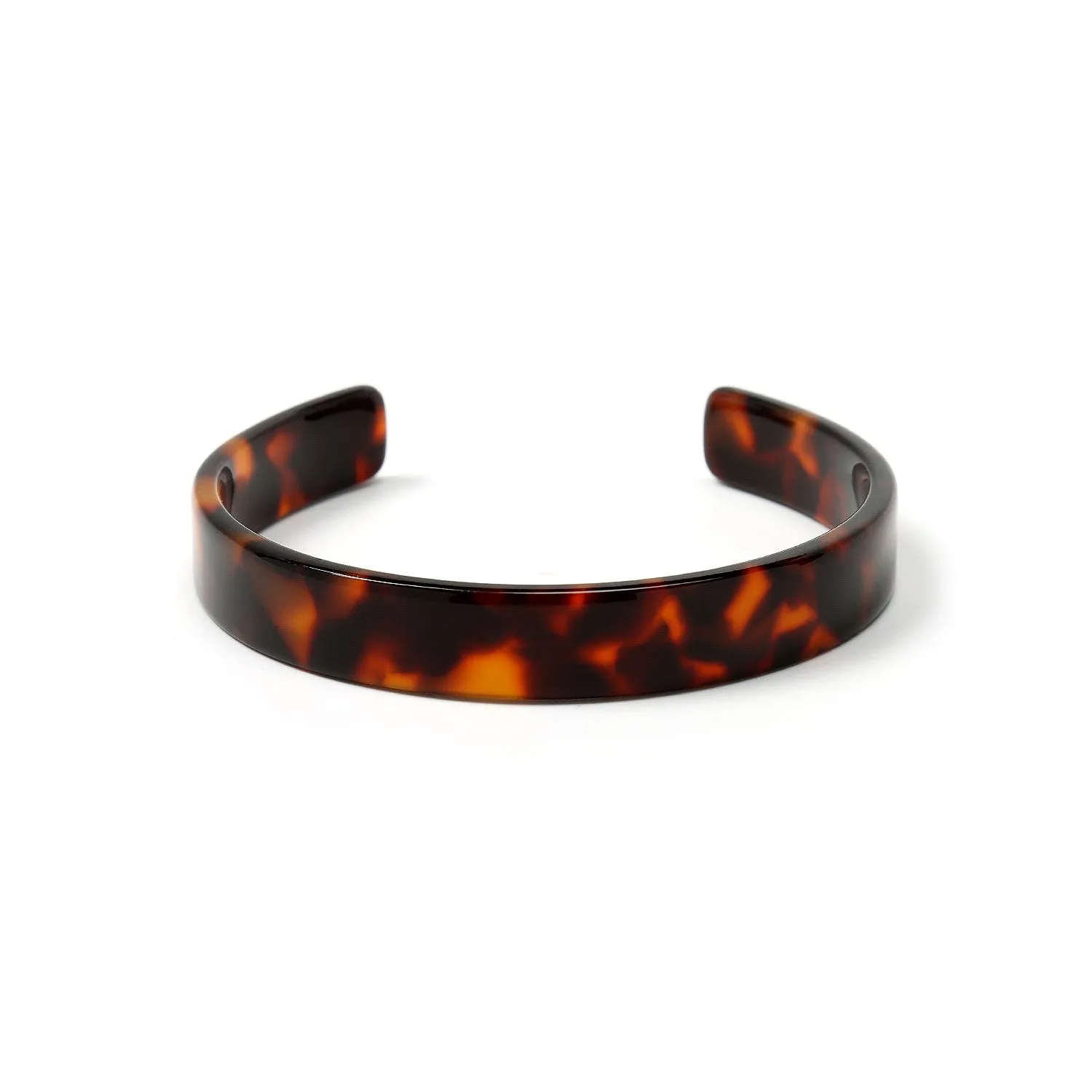 Fashion Statement Brown Golden Acrylic Leopard Tortoise Shell Cuff Bracelet