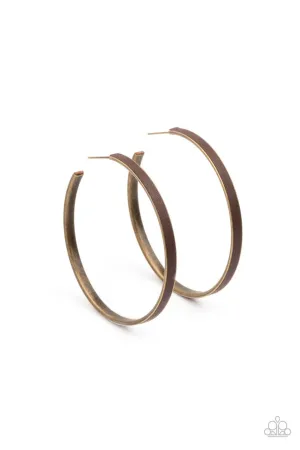 Fearless Flavor Brass Paparazzi Earrings