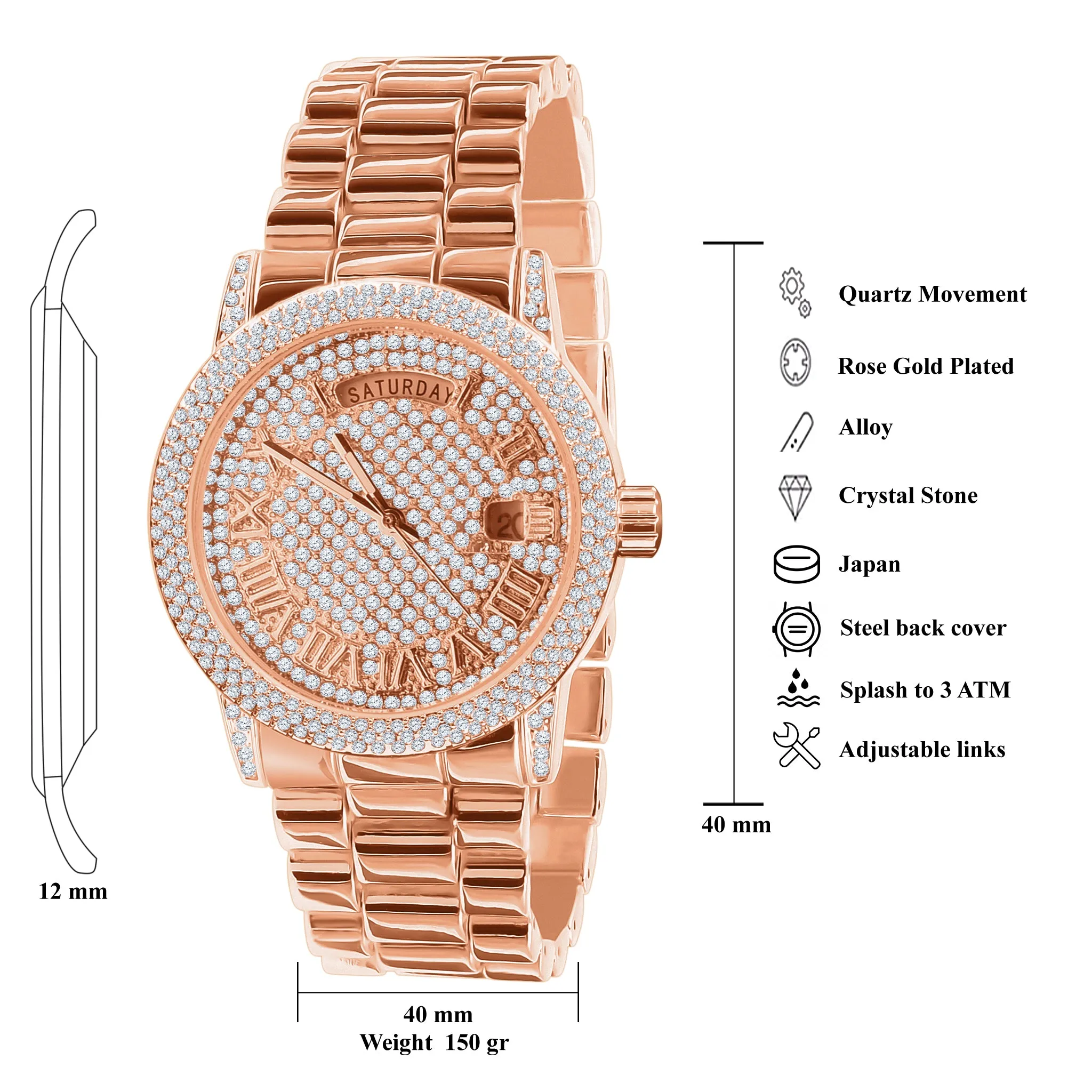 FLABBERGASTING BLING METAL WATCH 562645
