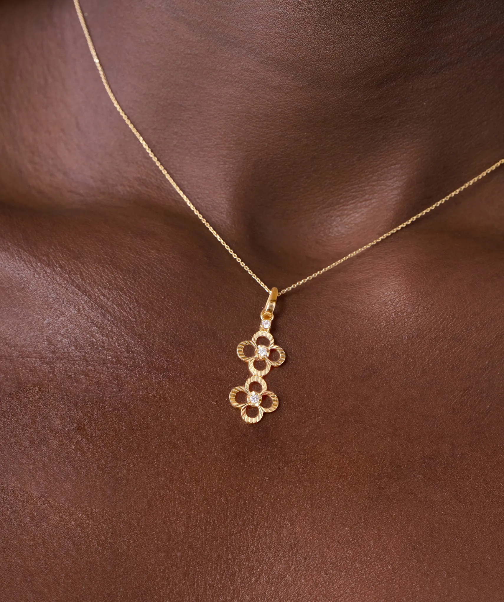 Floral Cascade Gold Necklace
