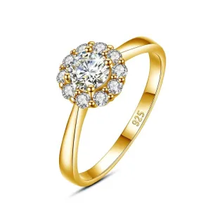 Flower 0.5ct 5mm Moissanite Ring Wedding Engagement Women Jewelry