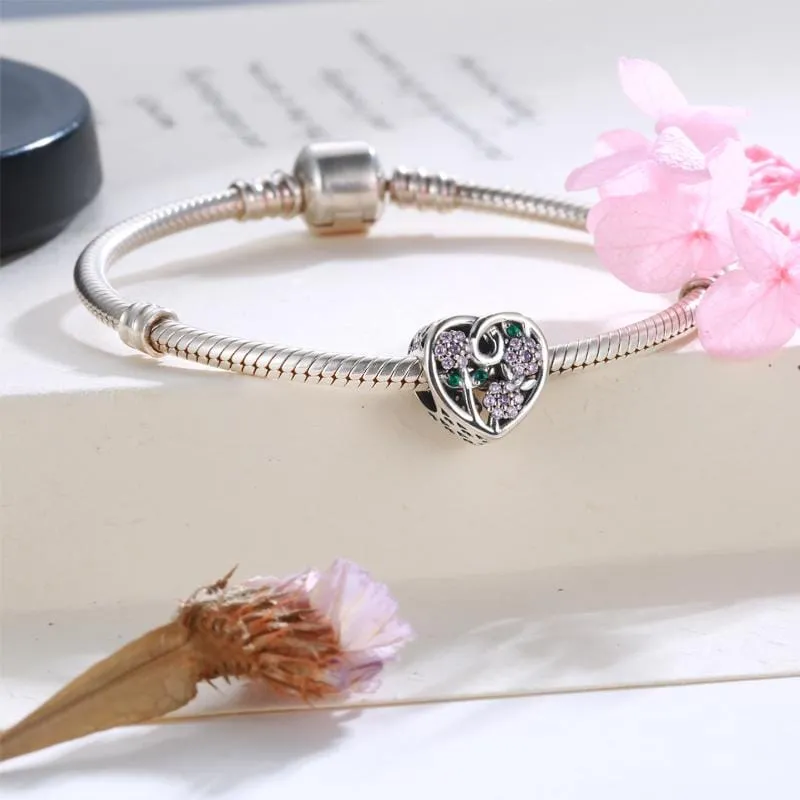 Flower Heart Charm