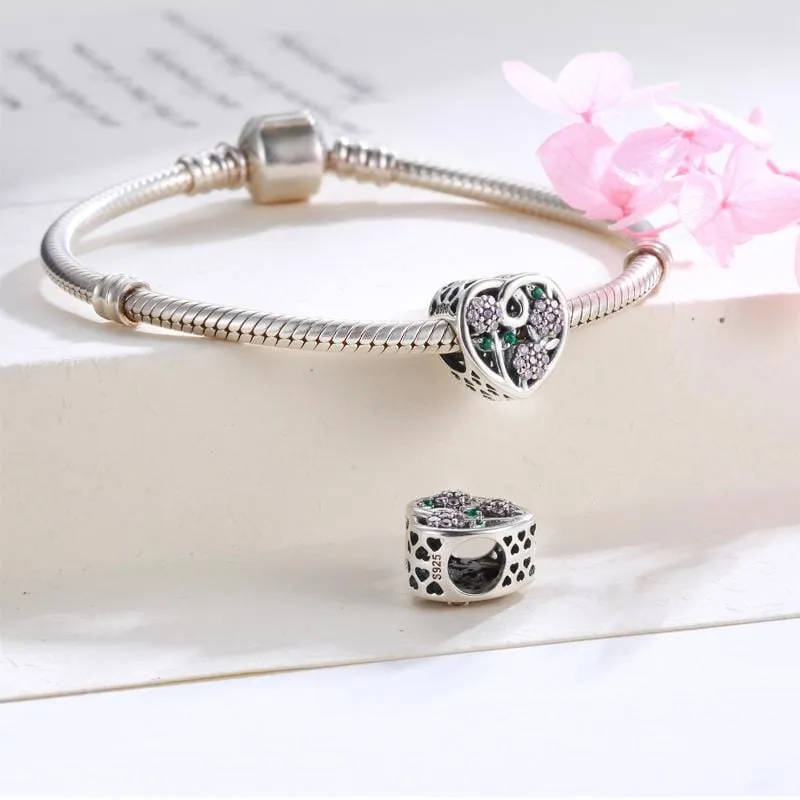 Flower Heart Charm