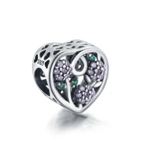 Flower Heart Charm