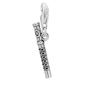 Flute Clip on Pendant Charm for Bracelet or Necklace