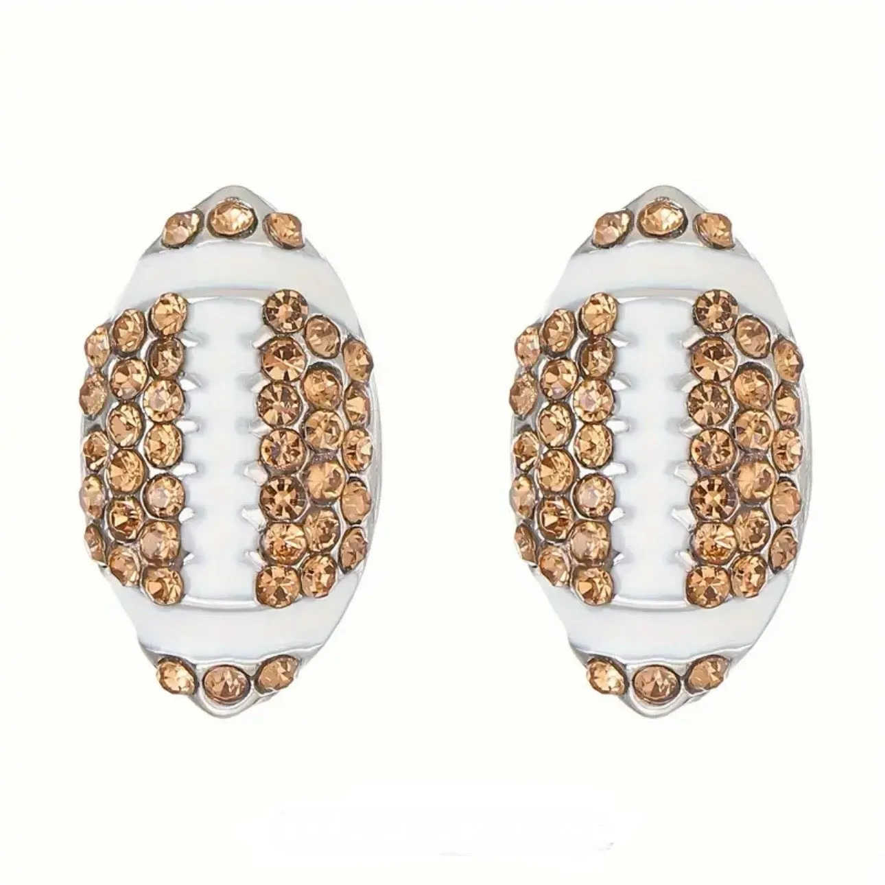 Football Rhinestone Stud Earrings