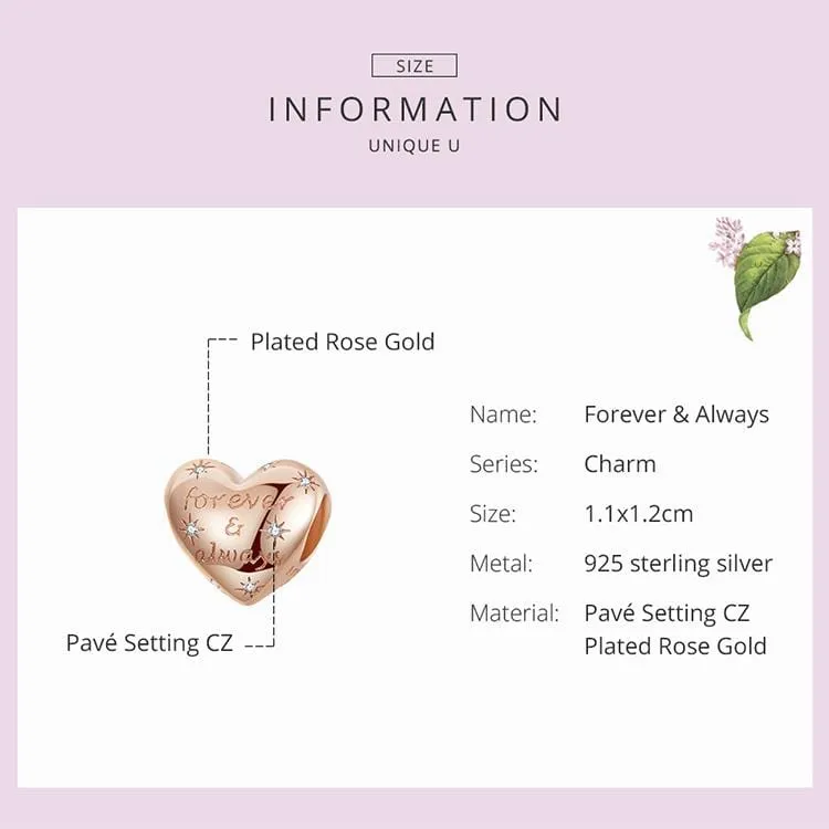 Forever & Always Heart Charm