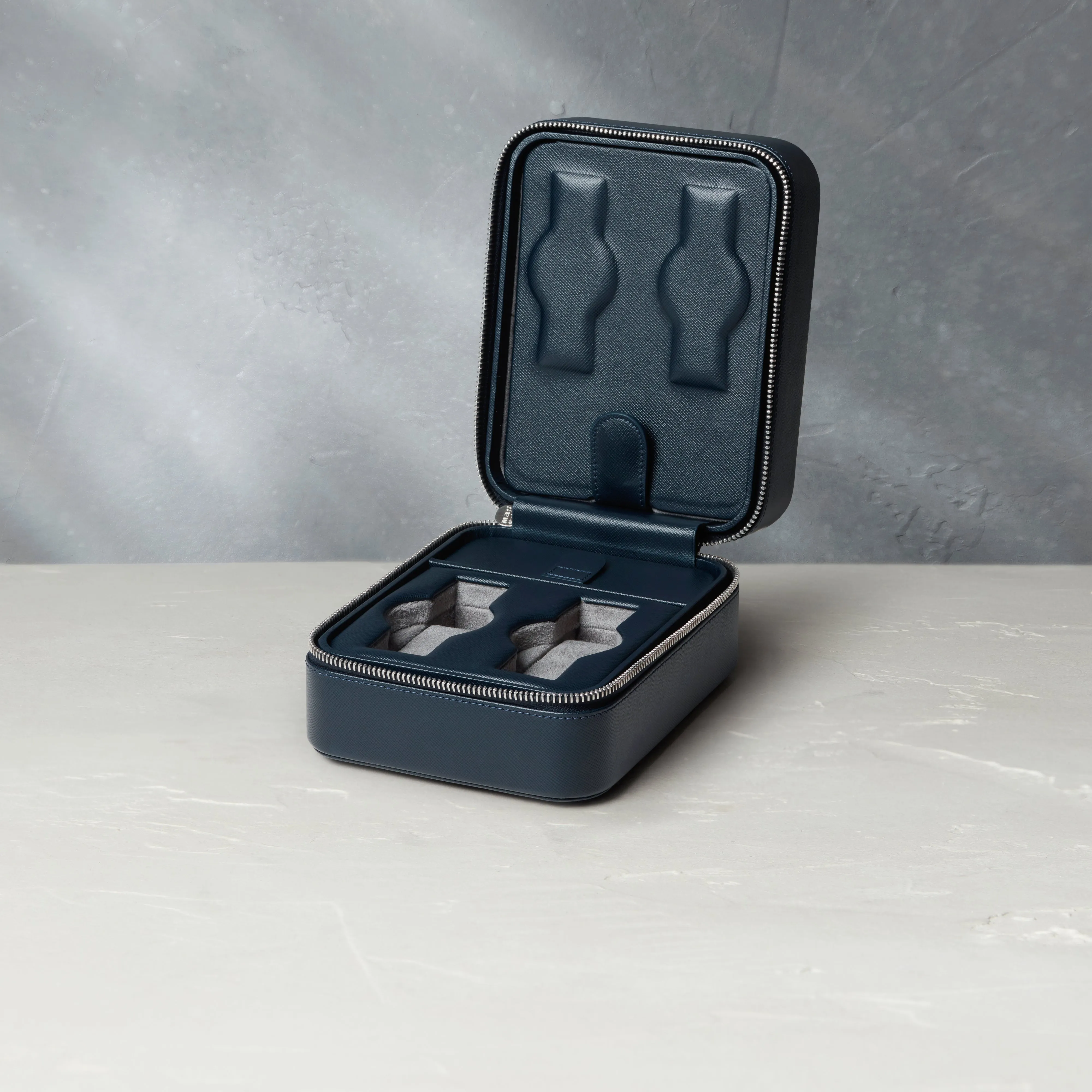 four-watch box, saffiano