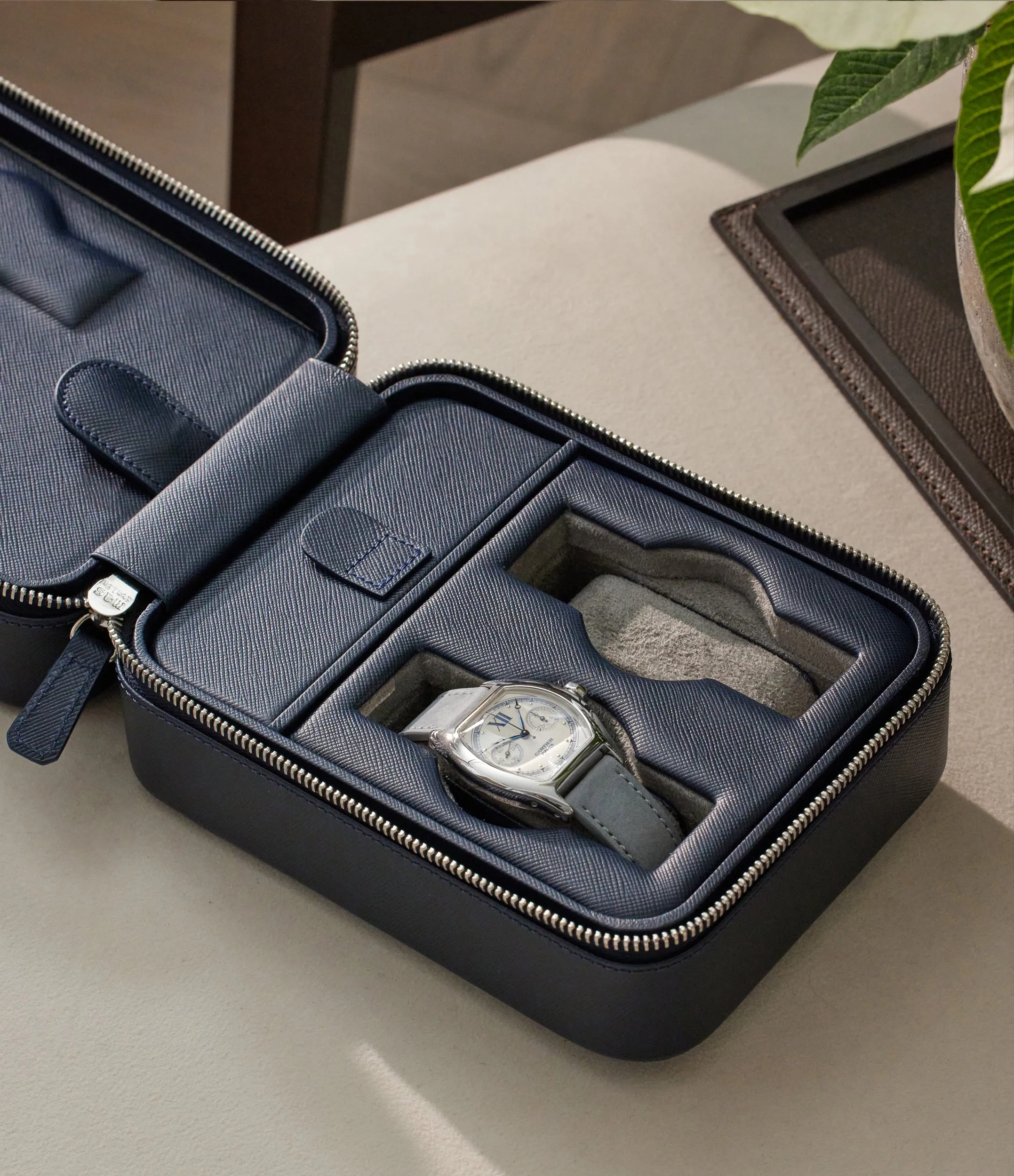 four-watch box, saffiano
