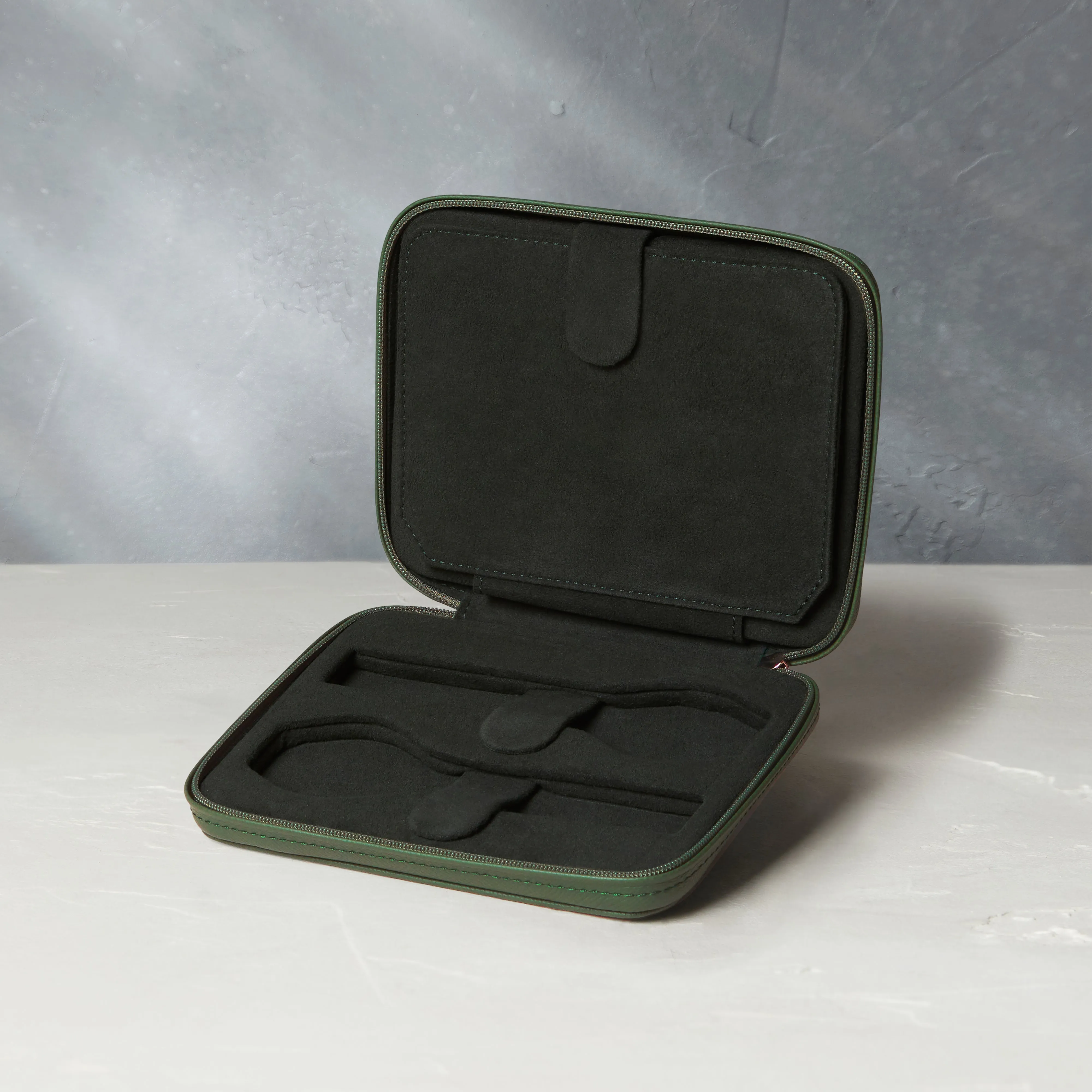 four-watch folio, grained leather
