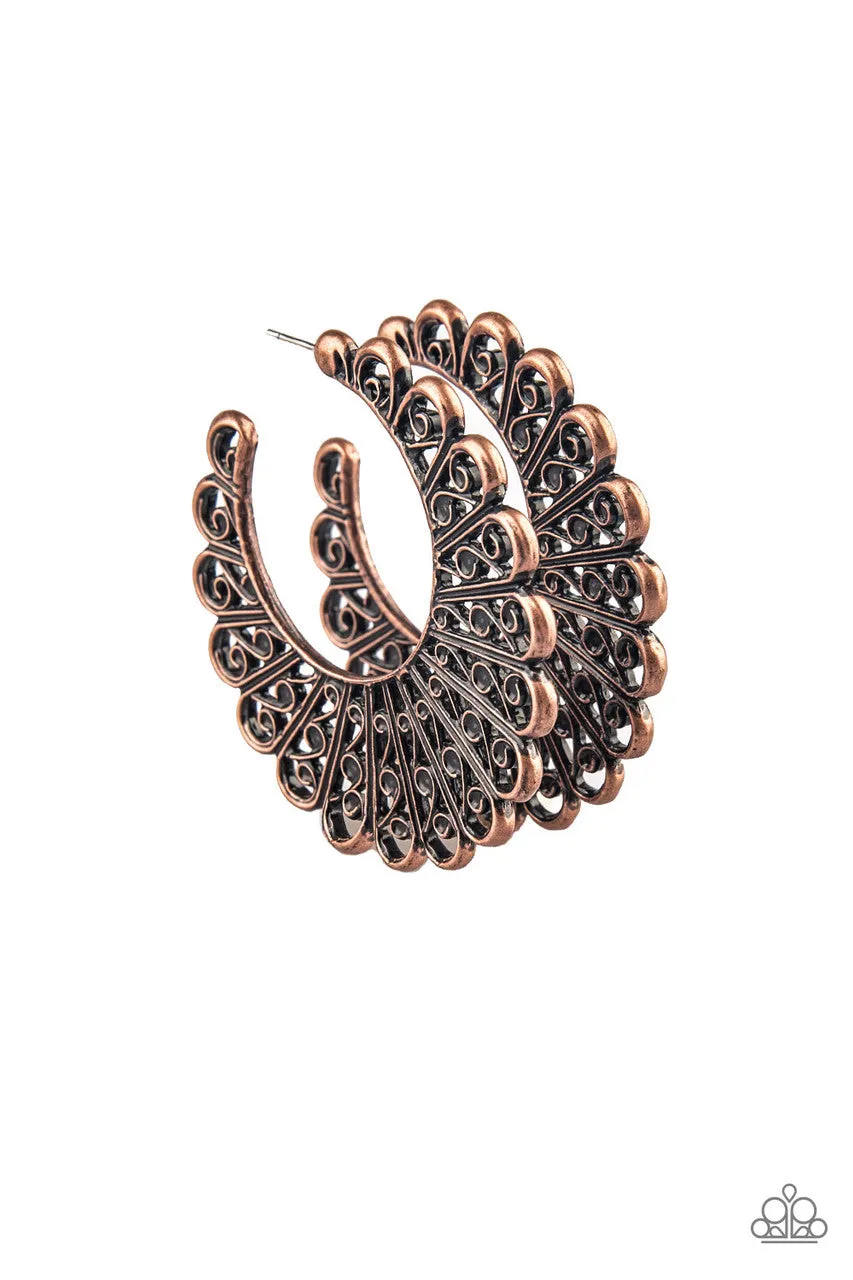 Funky Flirt Copper Paparazzi Earrings