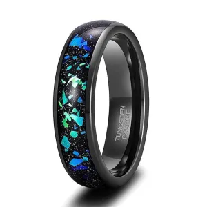 Galaxy Opal Inlay Men's Tungsten Wedding Band