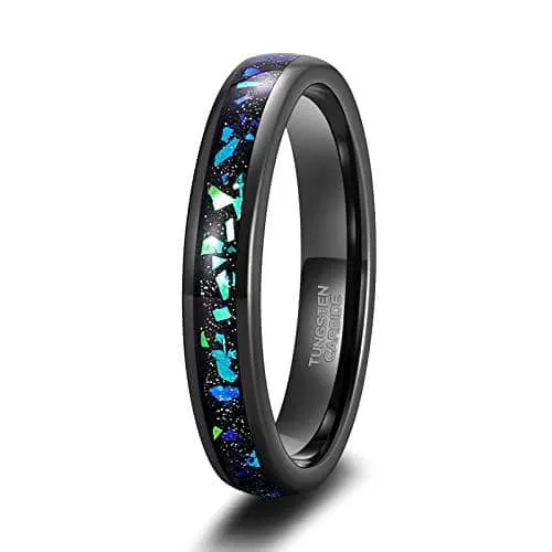 Galaxy Opal Inlay Men's Tungsten Wedding Band